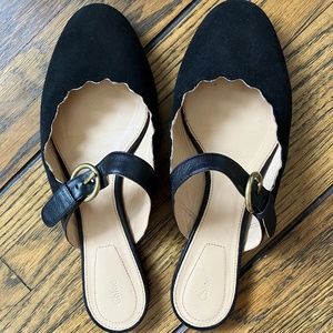 Chloe Lauren Mary Jane Mules Black Suede US 9 EU 40